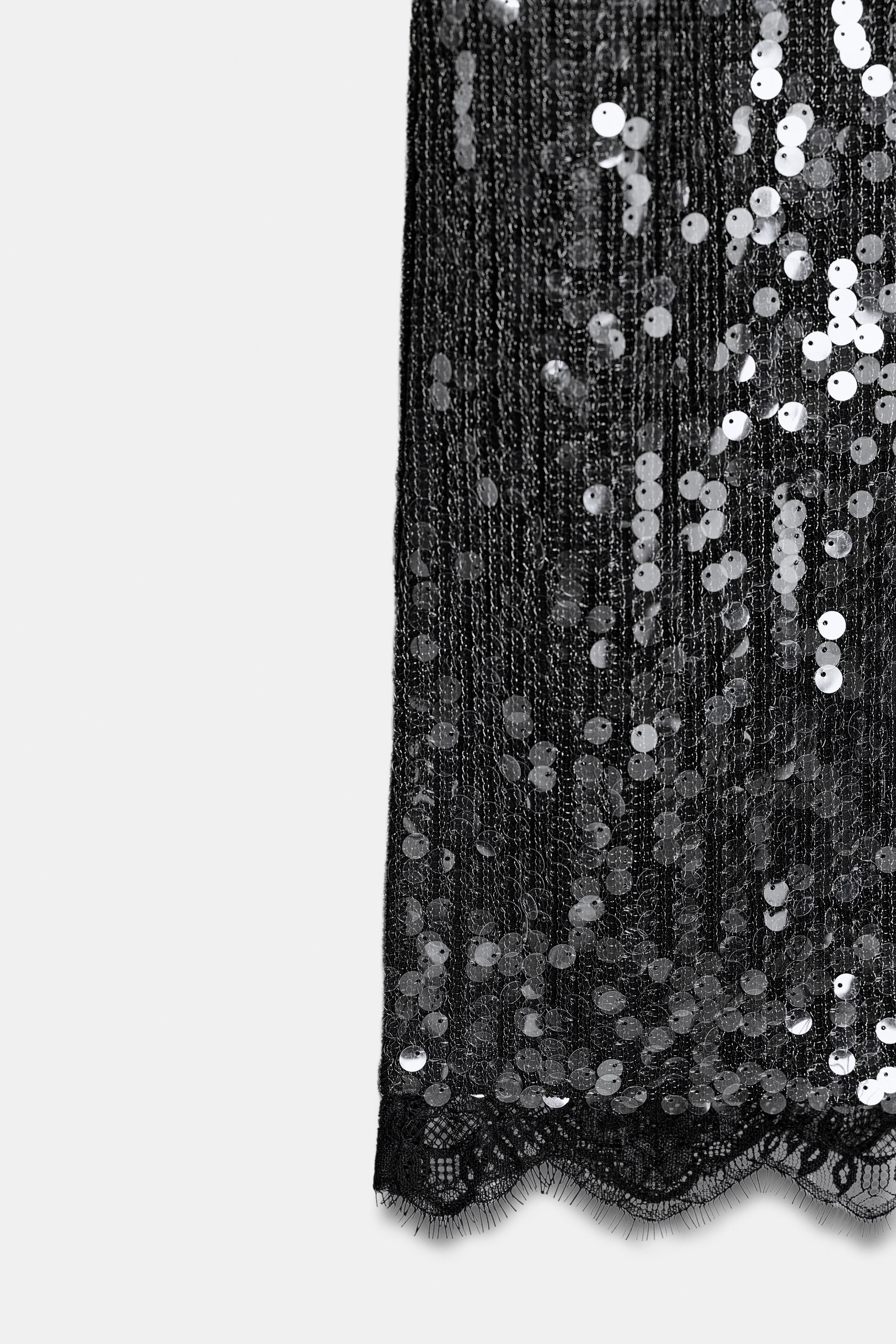 JUPE PAILLETTES AVEC DENTELLE ZW COLLECTION